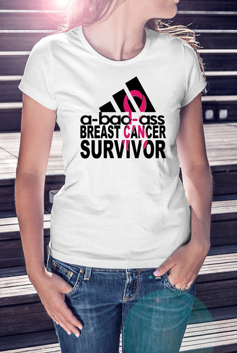 A-Bad-Ass breast Cancer Survivor Shirt