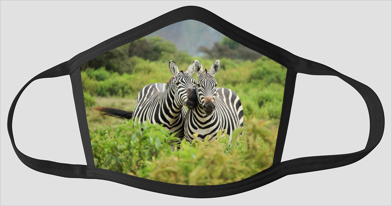 Affectionate Zebras - Face Mask
