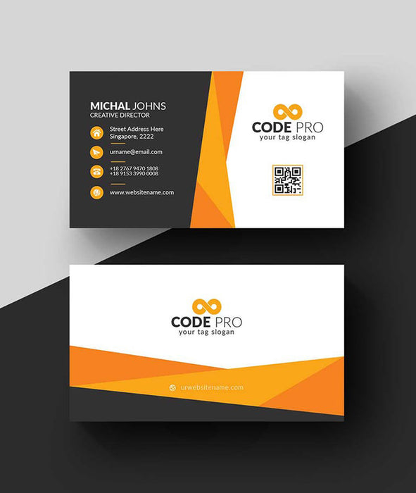 DFY BC 2 - Code Business Card Design Orange