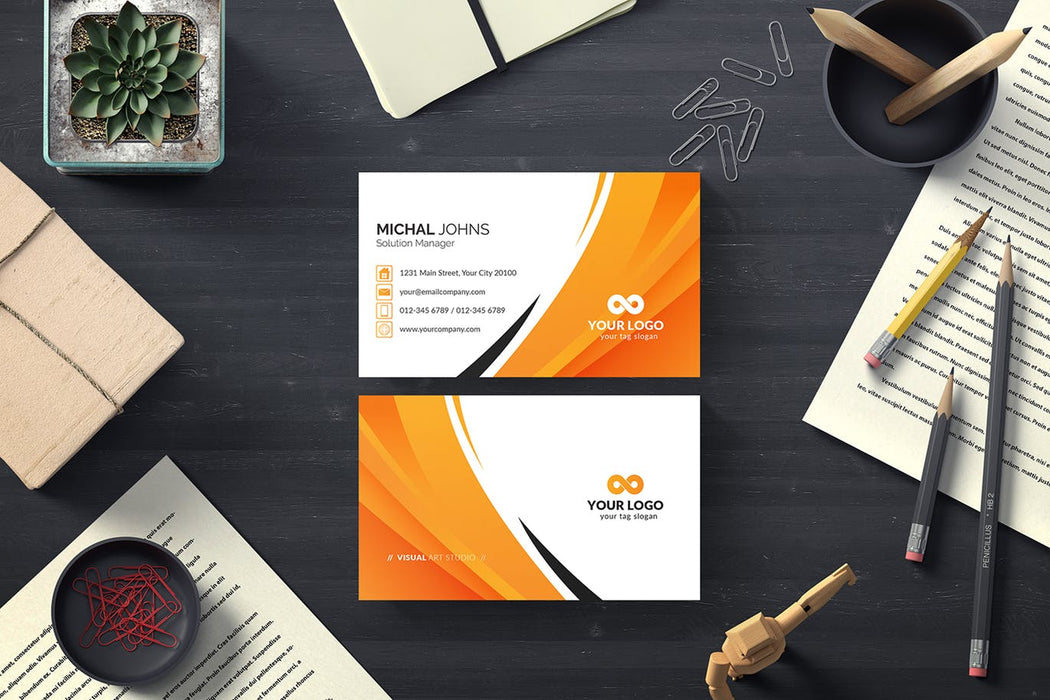 DFY BC 43 - Authentic Business Card Design Orange