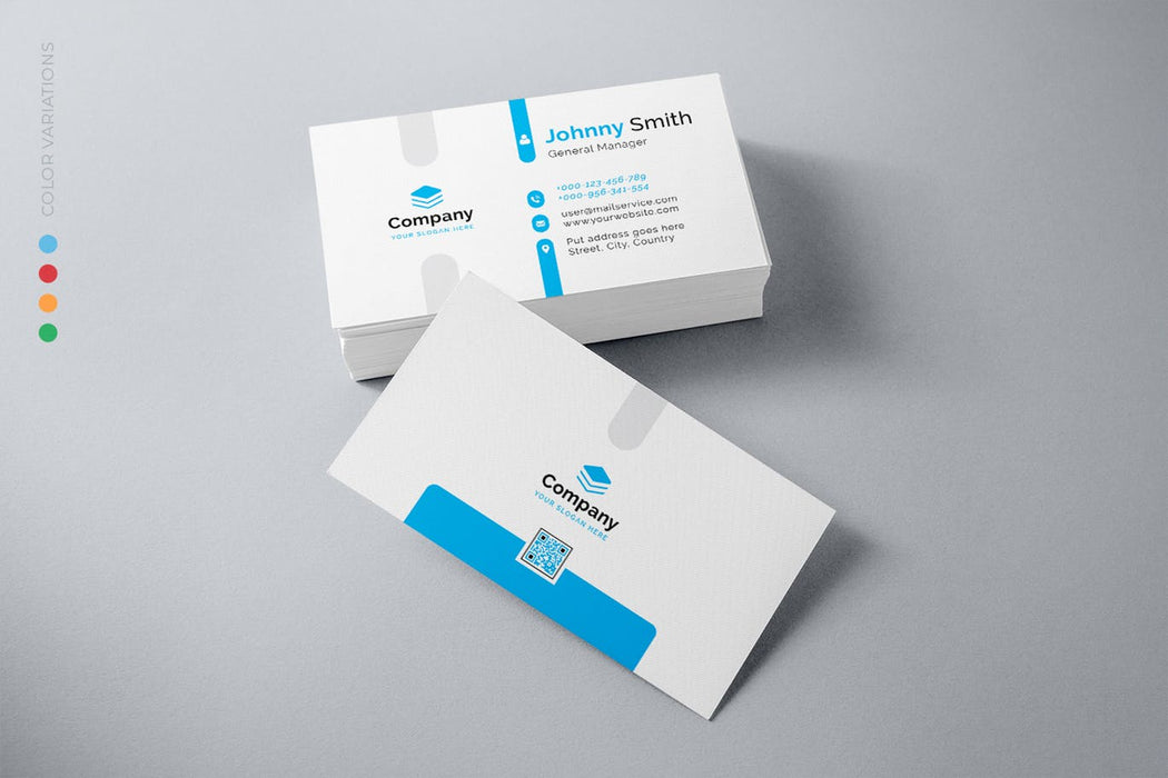 DFY BC 46 - Luminous Business Card Design Blue