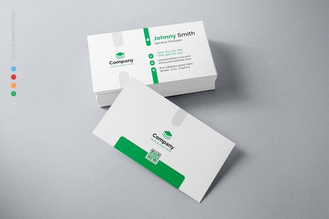 DFY BC 46 - Luminous Business Card Design Green