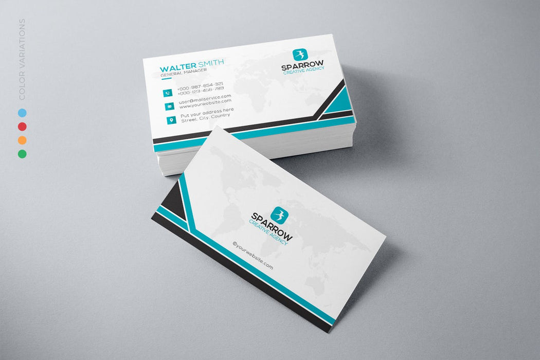 DFY BC 47 - Stimulating Business Card Design Blue Green