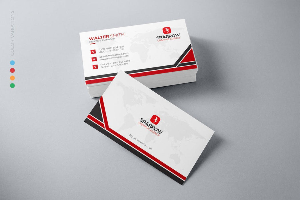 DFY BC 47 - Stimulating Business Card Design Red