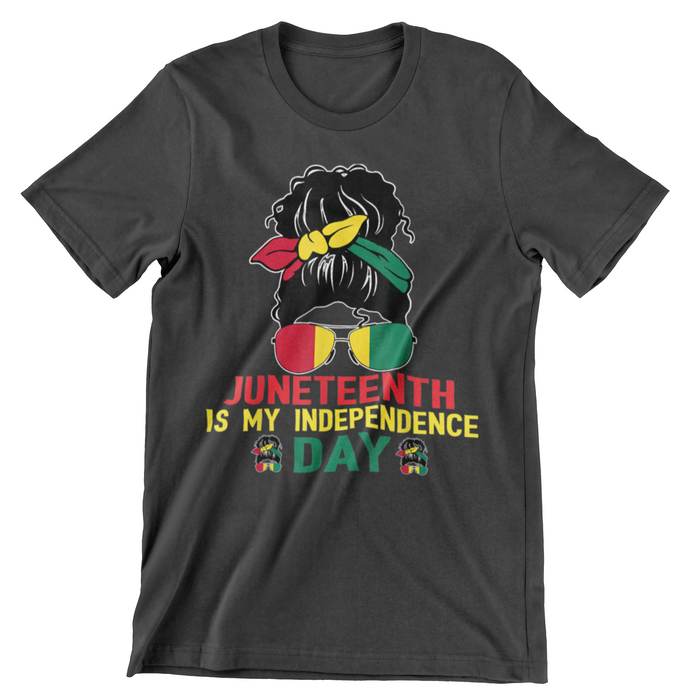 JT58 - Juneteenth Is My Independence Day Black Girl 4th Of July T-Shirt