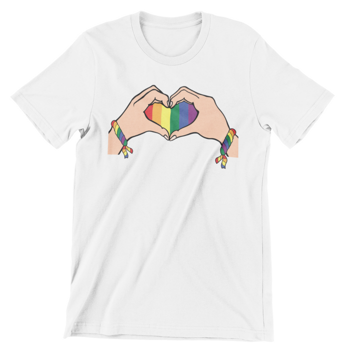 LG46 LGBT Rainbow Flag Heart T-Shirt