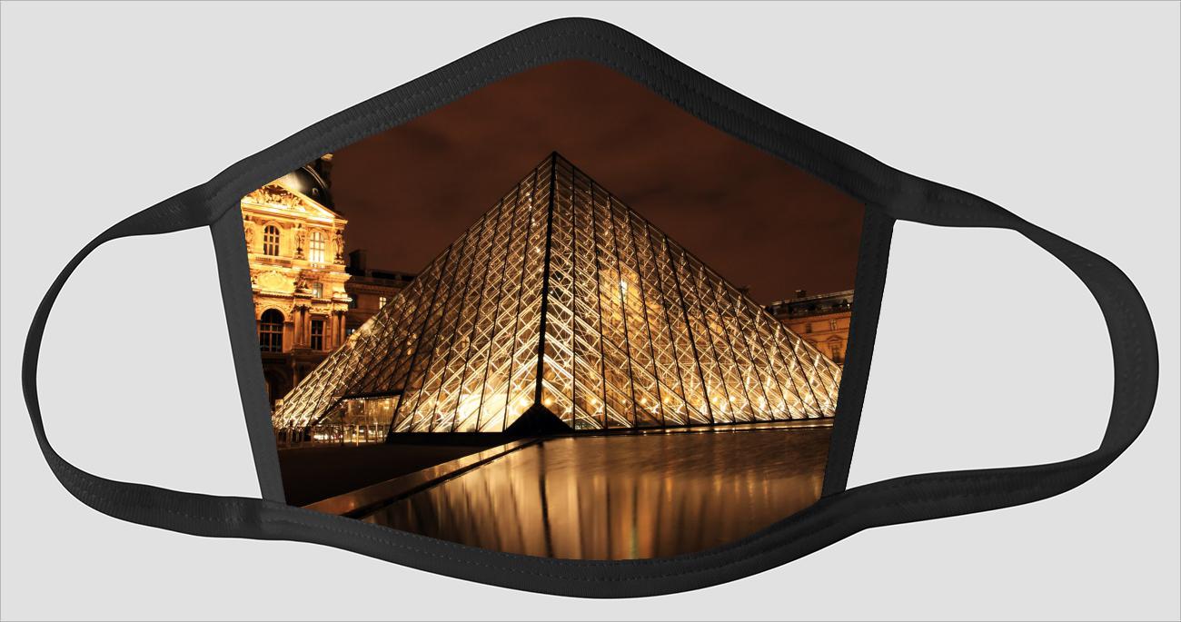 Louvre Museum At Sunset - Face Mask
