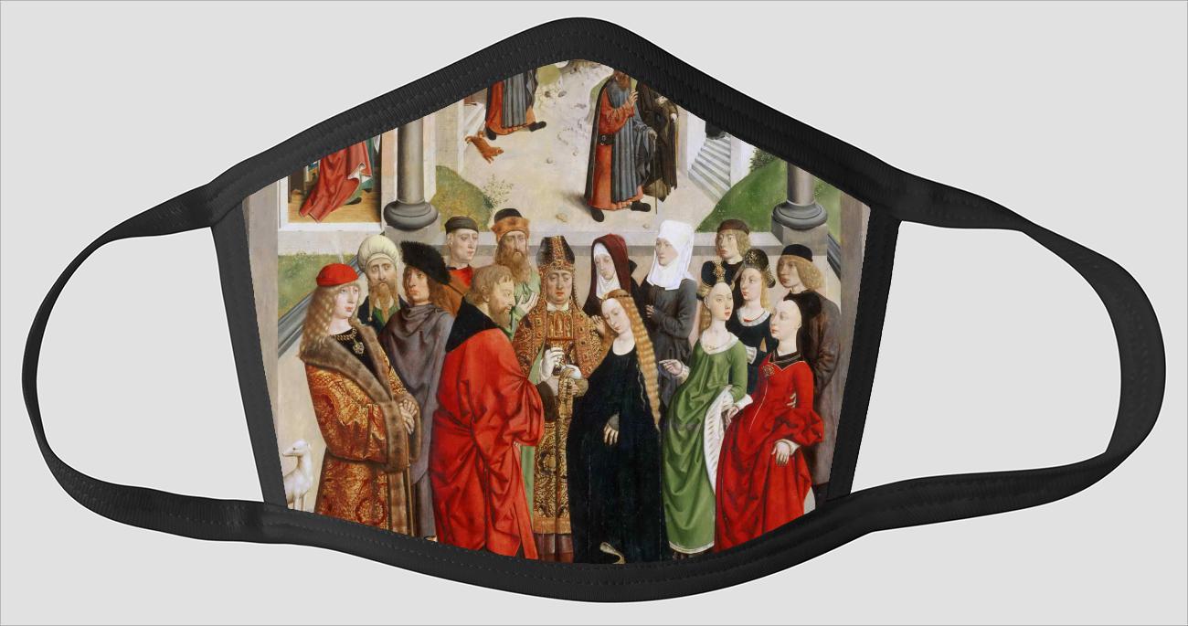 Netherlandish active Louvain and Haarlem active  The Marriage of the Virgin    with the Expulsion of Saint Joachim from the Temple    the Angel Appea - Face Mask