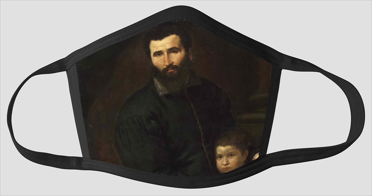 Portrait of Gian Giacomo Stuer and His Son Gian Antonio - Face Mask